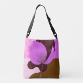 Minimal Purple Flower Tote Bag – Modern Floral Des クロスボディバッグ (裏面)