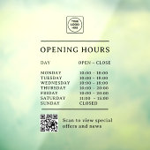 Minimal QR Code Business Logos door sign ウィンドウサイン (シート3)
