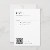 Minimal QR Code Mailing Wedding Details Modern  出欠カード (正面)