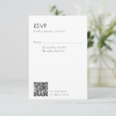 Minimal QR Code Mailing Wedding Details Modern  出欠カード (スタンド正面)
