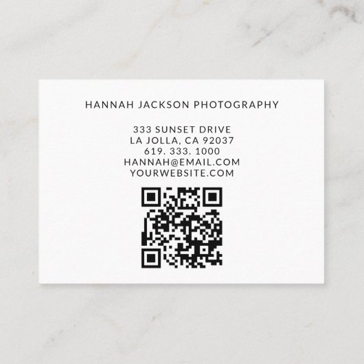 Minimal QR Code Vintage Photographer 名刺 (裏面)