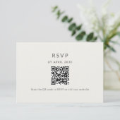 Minimal QR RSVP Wedding Card (スタンド正面)