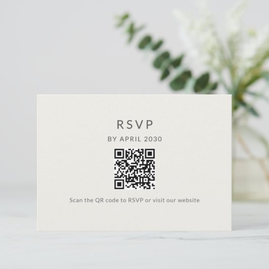 Minimal QR RSVP Wedding Card (スタンド正面)