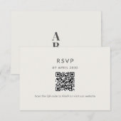 Minimal QR RSVP Wedding Card (正面/裏面)