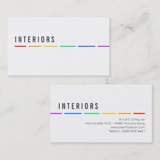 Minimal Rainbow Business Card with Pride Colors 名刺