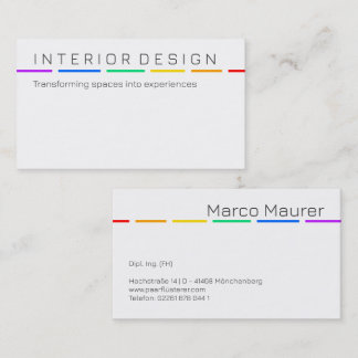 Minimal Rainbow Business Card with Pride Colors 名刺