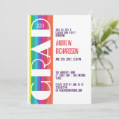 Minimal Rainbow Class of Year Graduation  案内状 (スタンド正面)