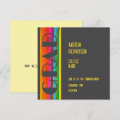 Minimal Rainbow Class of Year Graduation Flat Card 案内状 (正面/裏面)