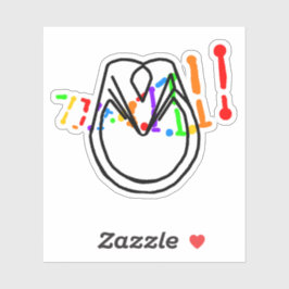 Minimal Rainbow DNA & Horse Hoof Vinyl Sticker シール