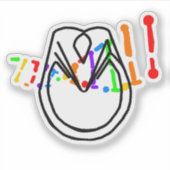 Minimal Rainbow DNA & Horse Hoof Vinyl Sticker シール (正面)