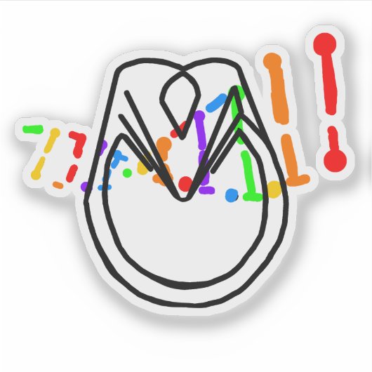 Minimal Rainbow DNA & Horse Hoof Vinyl Sticker シール (正面)