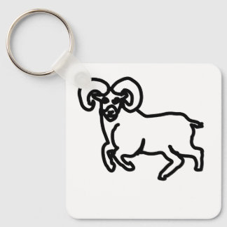 Minimal Ram Zodiac Keychain – Crisp Aries Outline キーホルダー