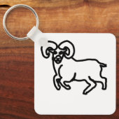Minimal Ram Zodiac Keychain – Crisp Aries Outline キーホルダー (正面)