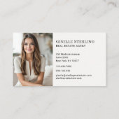 Minimal Real Estate Agent Black Gold House Photo 名刺 (裏面)