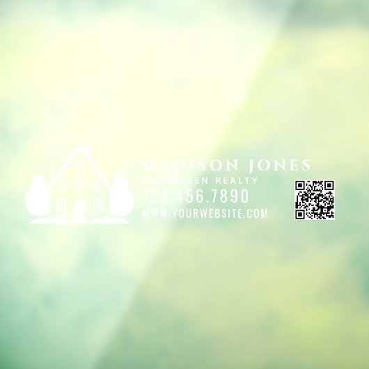 Minimal Real Estate Agent Rustic House Car QR Code ウィンドウサイン (シート3)