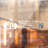 Minimal Real Estate Agent Rustic House Car QR Code ウィンドウサイン (シート2)