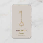 Minimal Realtor Key Initials Sand Mortgage 名刺 (正面)