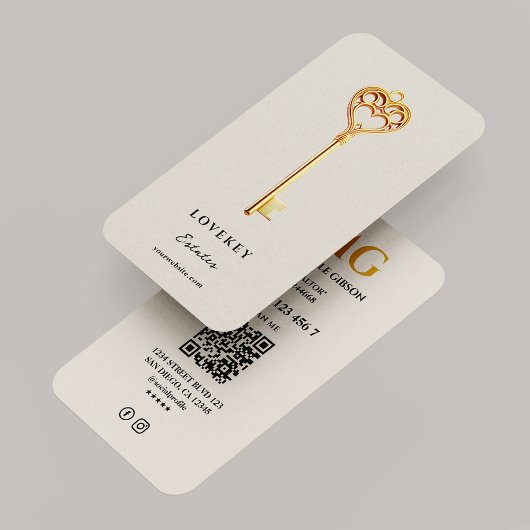 Minimal Realtor Sand Mortgage Real Estate Key 名刺