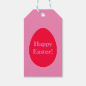 Minimal red and pink egg Easter ギフトタグ (正面)