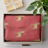 Minimal red Christmas xmas gold moose pattern 薄葉紙 (ギフト)