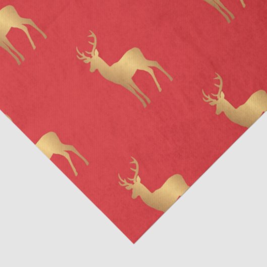 Minimal red Christmas xmas gold moose pattern 薄葉紙 (詳細)