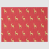 Minimal red Christmas xmas gold moose pattern 薄葉紙 (正面)