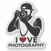 Minimal Red Heart Love Design Kiss-Cut Sticker She シール (正面)