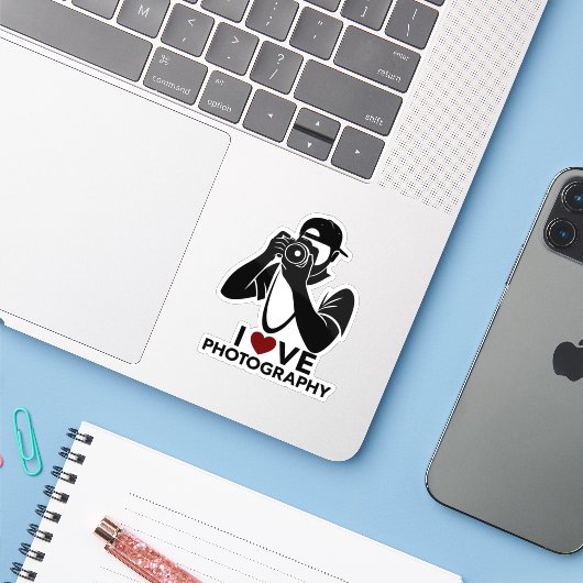 Minimal Red Heart Love Design Kiss-Cut Sticker She シール (ノートパソコンとiPhone)