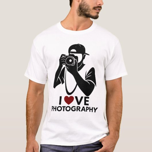 Minimal Red Heart Love Design photo Men’s T-Shirt Tシャツ (正面)