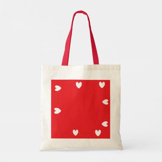 Minimal Red Heart Tote Bag – Cute Love Design トートバッグ (裏面)