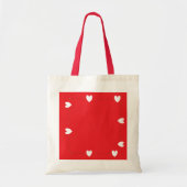 Minimal Red Heart Tote Bag – Cute Love Design トートバッグ (正面)