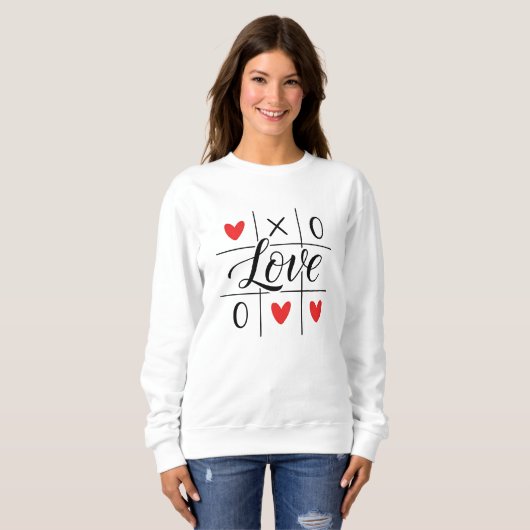 Minimal Red Hearts Cozy Sweatshirt スウェットシャツ (正面フル)