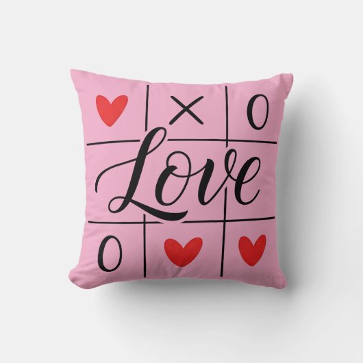 Minimal Red Hearts Decorative Pillow クッション (正面)