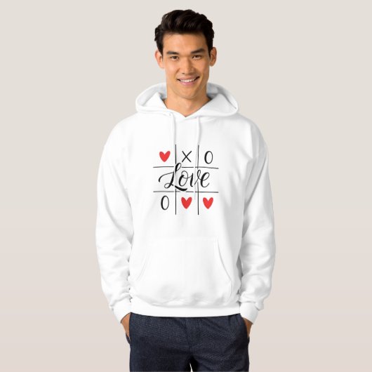 Minimal Red Hearts Hoodie パーカ (正面フル)