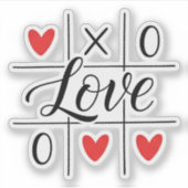 Minimal Red Hearts Love Sticker シール (正面)