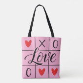 Minimal Red Hearts Love Tote Bag トートバッグ (裏面)