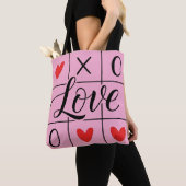 Minimal Red Hearts Love Tote Bag トートバッグ (クローズアップ)
