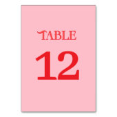 Minimal Red & Pink Retro Wedding テーブルナンバー (正面)