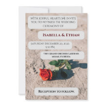 Minimal Red Rose Wedding Invitation