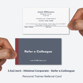 Minimal Refer a Colleague Grey White Red 紹介カード