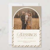 Minimal Religious Family Arch Photo Christmas シーズンカード (正面)