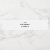 Minimal Retro Black and White Bachelorette Weekend ペットボトルラベル (シングルラベル)