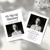 Minimal Retro Funeral In Loving Memory 招待状