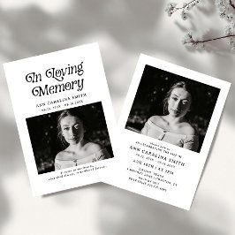 Minimal Retro Funeral In Loving Memory 招待状