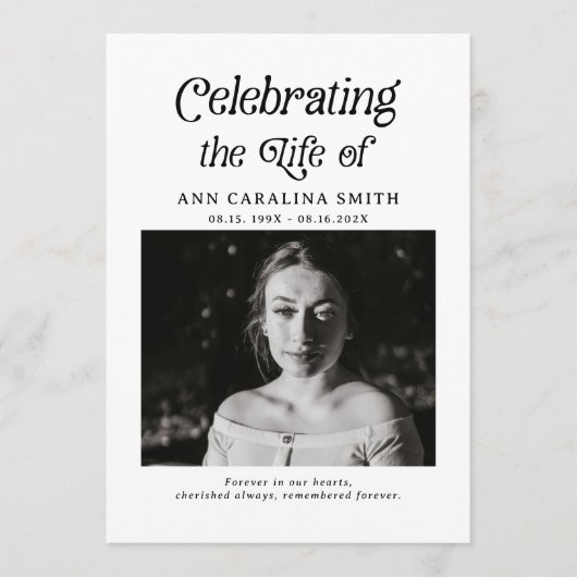 Minimal Retro Funeral Order of Service プログラム (正面)