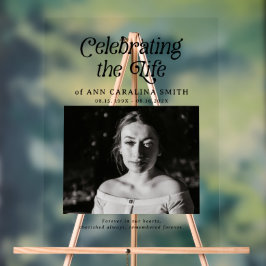 Minimal Retro Funeral Order of Service Sign アクリルサイン