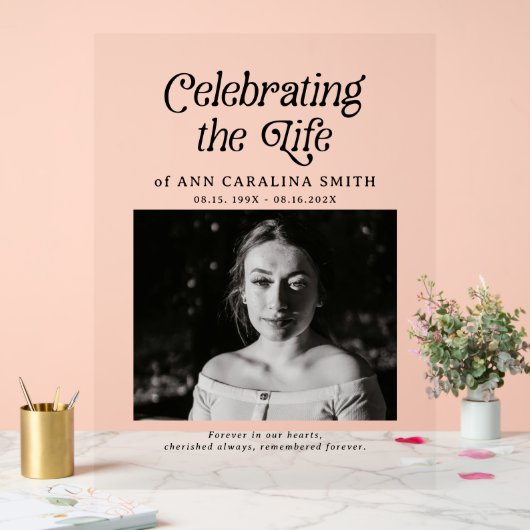 Minimal Retro Funeral Order of Service Sign アクリルサイン (ウェディング)