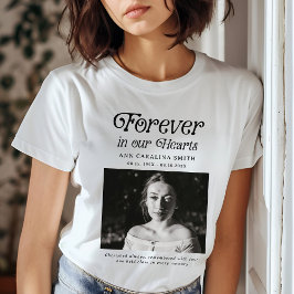 Minimal Retro Funeral Photo Forever In Our Hearts Tシャツ