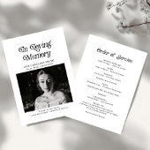 Minimal Retro Funeral Photo In Loving Memory プログラム