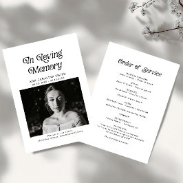 Minimal Retro Funeral Photo In Loving Memory プログラム